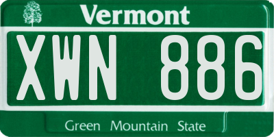 VT license plate XWN886