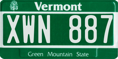 VT license plate XWN887