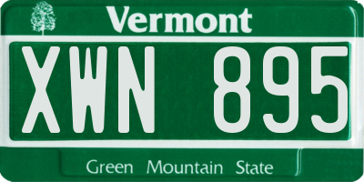 VT license plate XWN895