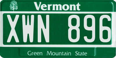 VT license plate XWN896