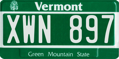VT license plate XWN897
