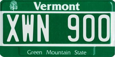 VT license plate XWN900
