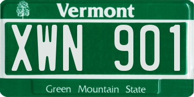 VT license plate XWN901