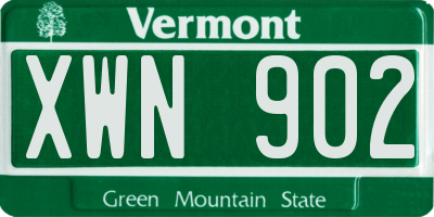 VT license plate XWN902