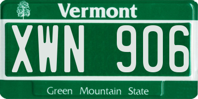 VT license plate XWN906