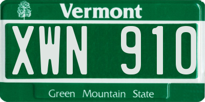 VT license plate XWN910