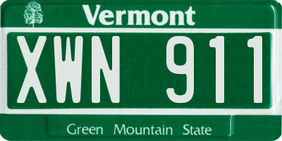 VT license plate XWN911