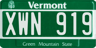 VT license plate XWN919