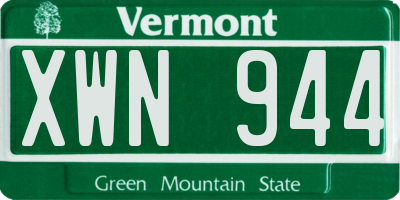 VT license plate XWN944
