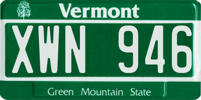 VT license plate XWN946