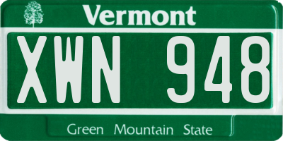 VT license plate XWN948