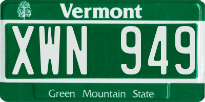 VT license plate XWN949
