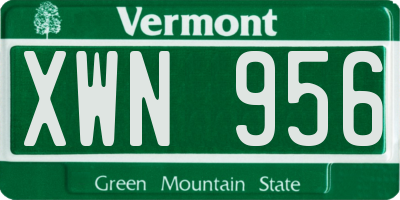 VT license plate XWN956
