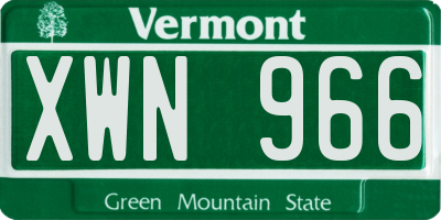 VT license plate XWN966