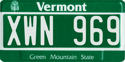 VT license plate XWN969