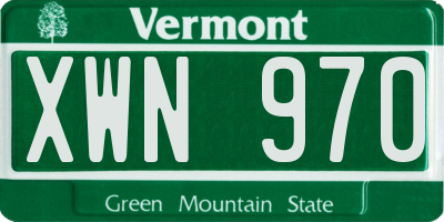 VT license plate XWN970