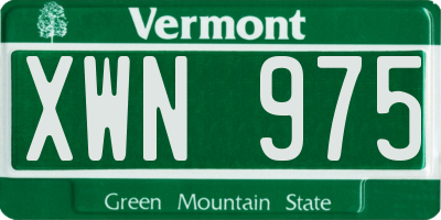 VT license plate XWN975
