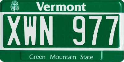 VT license plate XWN977