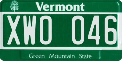 VT license plate XWO046