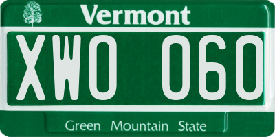 VT license plate XWO060
