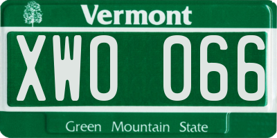VT license plate XWO066