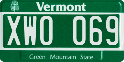 VT license plate XWO069