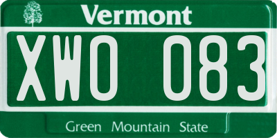 VT license plate XWO083