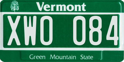 VT license plate XWO084