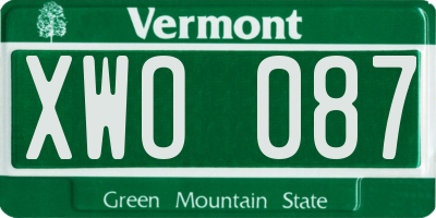 VT license plate XWO087