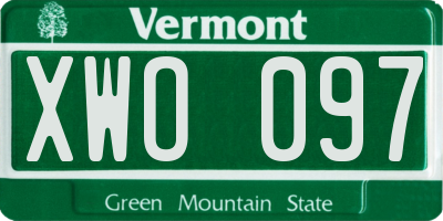VT license plate XWO097