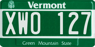 VT license plate XWO127