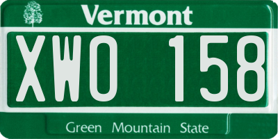 VT license plate XWO158