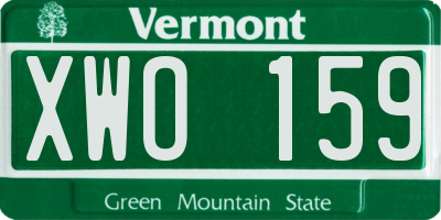 VT license plate XWO159