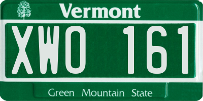 VT license plate XWO161