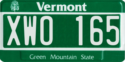 VT license plate XWO165