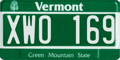 VT license plate XWO169