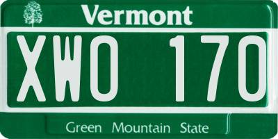VT license plate XWO170