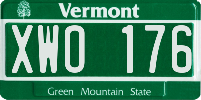 VT license plate XWO176