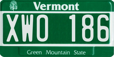 VT license plate XWO186