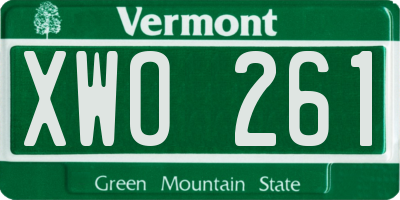 VT license plate XWO261