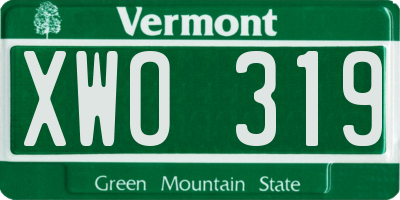 VT license plate XWO319