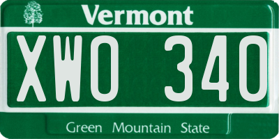 VT license plate XWO340