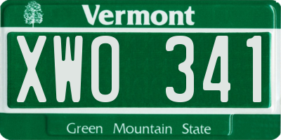 VT license plate XWO341