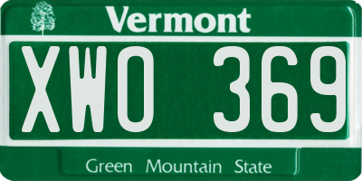VT license plate XWO369