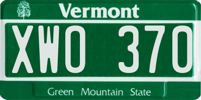 VT license plate XWO370