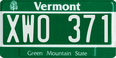 VT license plate XWO371