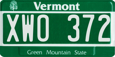 VT license plate XWO372