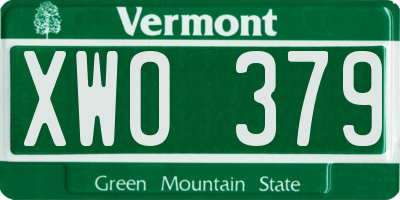 VT license plate XWO379