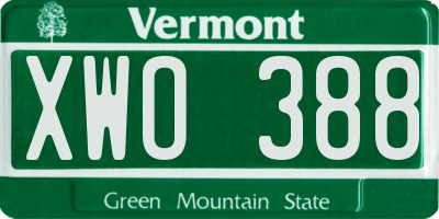 VT license plate XWO388