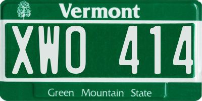 VT license plate XWO414